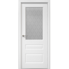 Дверь межкомнатная ALBERO Классика-3 белая, стекло мателюкс Лорд