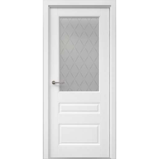 Дверь межкомнатная ALBERO Классика-3 белая, стекло мателюкс Лорд