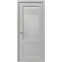 Дверь межкомнатная ALBERO Классика-2 серая, стекло мателюкс Прованс