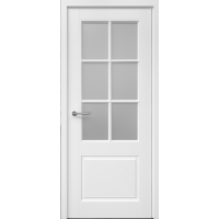 Дверь межкомнатная ALBERO Классика-4 белая, стекло мателюкс