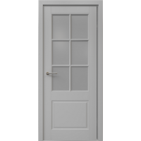 Дверь межкомнатная ALBERO Классика-4 серая, стекло мателюкс