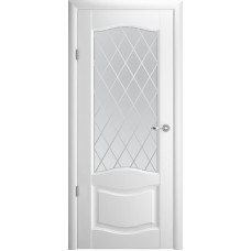 Дверь межкомнатная ALBERO Галерея ЛУВР 1 белая, стекло мателюкс Ромб