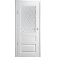 Дверь межкомнатная ALBERO Галерея ЭРМИТАЖ 2 белая, стекло мателюкс Ромб