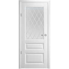 Дверь межкомнатная ALBERO Галерея ЭРМИТАЖ 2 белая, стекло мателюкс Ромб