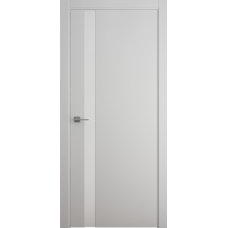 Дверь межкомнатная ALBERO Геометрия ГЕОМЕТРИЯ-5 серая, стекло белое