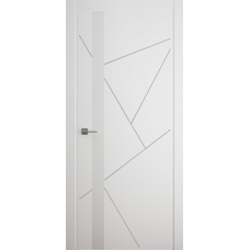 Дверь межкомнатная ALBERO Геометрия ГЕОМЕТРИЯ-6 белая, стекло белое