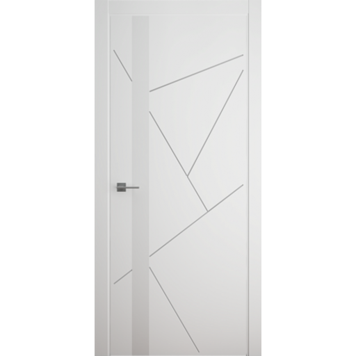 Дверь межкомнатная ALBERO Геометрия ГЕОМЕТРИЯ-6 белая, стекло белое