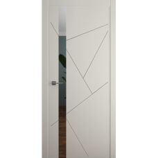 Дверь межкомнатная ALBERO Геометрия ГЕОМЕТРИЯ-6 Латте, зеркало Грей