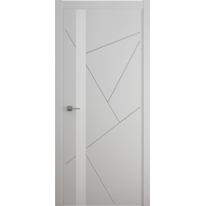 Дверь межкомнатная ALBERO Геометрия ГЕОМЕТРИЯ-6 серая, стекло белое
