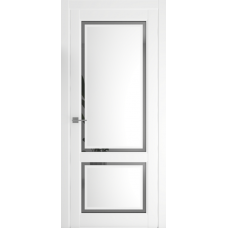Дверь межкомнатная ALBERO Империя АФИНА-2 белая, глухое полотно, зеркало Грей