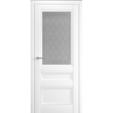 Дверь межкомнатная ALBERO Империя ВИЗАНТИЯ белая, стекло мателюкс Титул серый