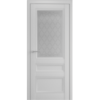 Дверь межкомнатная ALBERO Империя ВИЗАНТИЯ Платина, стекло мателюкс Титул серый