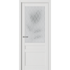 Дверь межкомнатная ALBERO Империя ОЛИМПИЯ белая, стекло мателюкс Рубин