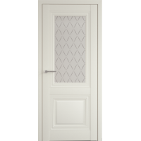 Дверь межкомнатная ALBERO Империя СПАРТА-2 Ваниль, стекло мателюкс Лорд серый