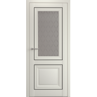 Дверь межкомнатная ALBERO Империя СПАРТА-2 Ваниль, стекло мателюкс Лорд серый, молдинг