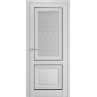 Дверь межкомнатная ALBERO Империя СПАРТА-2 Платина, стекло мателюкс Лорд серый, молдинг