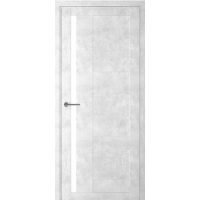 Дверь межкомнатная ALBERO Мегаполис Loft ВАЛЕНСИЯ Бетон светлый, стекло белое