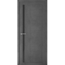 Дверь межкомнатная ALBERO Мегаполис Loft ВАЛЕНСИЯ Бетон темный, стекло черное