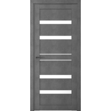 Дверь межкомнатная ALBERO Мегаполис Loft ДРЕЗДЕН Бетон темный, стекло белое