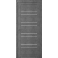 Дверь межкомнатная ALBERO Мегаполис Loft ДУБЛИН Бетон темный, стекло белое