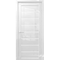 Дверь межкомнатная ALBERO Мегаполис GL СЕУЛ GL Белый глянец, стекло белое