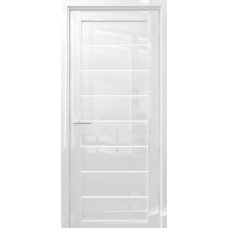 Дверь межкомнатная ALBERO Мегаполис GL СЕУЛ GL Белый глянец, стекло белое