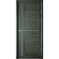 Дверь межкомнатная ALBERO Мегаполис Экошпон КЕЛЬН Серый кедр, стекло графит