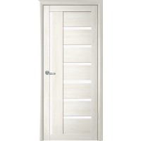 Дверь межкомнатная ALBERO Мегаполис Экошпон МАДРИД Белый кипарис, стекло белое