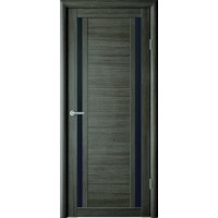 Дверь межкомнатная ALBERO Мегаполис Экошпон РИГА Серый кедр, стекло графит