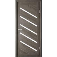 Дверь межкомнатная ALBERO Мегаполис Экошпон СИНГАПУР-5 Серый кедр, стекло белое