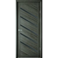 Дверь межкомнатная ALBERO Мегаполис Экошпон СИНГАПУР-5 Серый кедр, стекло графит