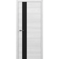 Дверь межкомнатная ALBERO Status G Дуб полярный, стекло черное, кромка с 4х сторон