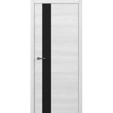 Дверь межкомнатная ALBERO Status G Дуб полярный, стекло черное, кромка с 2х сторон