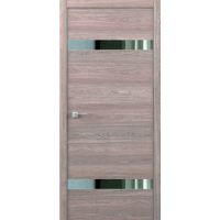Дверь межкомнатная ALBERO Status S Дуб карамельный, зеркало грей, кромка с 4х сторон