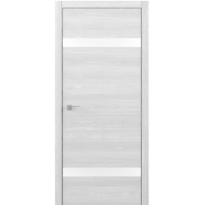 Дверь межкомнатная ALBERO Status S Дуб полярный, стекло белое, кромка с 2х сторон