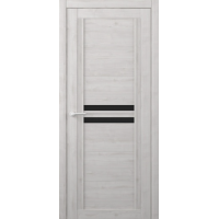 Дверь межкомнатная ALBERO West КАРОЛИНА Жемчужный, стекло черное