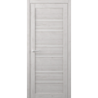 Дверь межкомнатная ALBERO West ТЕХАС Жемчужный, стекло белое
