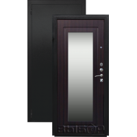 Дверь входная металлическая Выбор Зеркало, черный бархат/венге