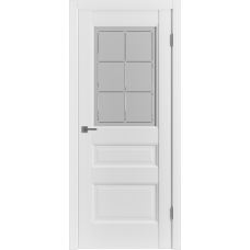 Дверь межкомнатная ВФД Emalex E3 белая эмаль, стекло белый сатинат "Crystal Cloud"