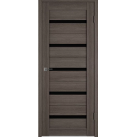 Дверь межкомнатная ВФД Atum X7 Grey, стекло черное "Black Gloss"