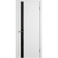 Дверь межкомнатная ВФД Stockholm NIUTA белая эмаль, стекло черное "Black Gloss"