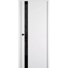 Дверь межкомнатная ВФД Urban 1SV белая эмаль, стекло черное "Black Gloss", кромка