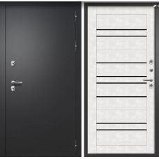 Дверь входная FlyDoors АЙВАРС В2 Букле черный - Бетон снежный с терморазрывом Дверь входная FlyDoors АЙВАРС В2 Букле черный - Бетон снежный с терморазрывом