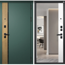 Дверь входная FlyDoors ДИЛАЙН Велюто авокадо - Велюто биянко с зеркалом Дверь входная FlyDoors ДИЛАЙН Велюто авокадо - Велюто биянко с зеркалом