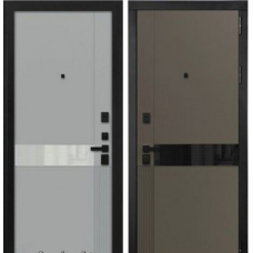 Дверь входная Ferroni ПРАГА Черный муар/Velluto Caffe - Серый софт