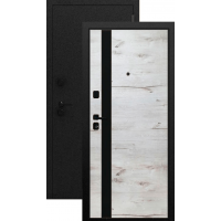 Дверь входная металлическая Атом Royal-2, черный муар с блестками/дуб арктика