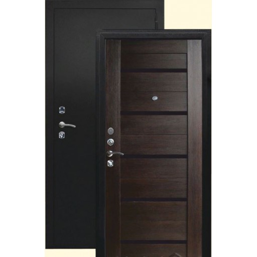 Дверь входная металлическая Выбор СТАЙЛ, Черный бархат - Венге, черное стекло