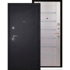 Дверь входная металлическая Выбор Стайл, черный бархат/лиственница, матовое стекло