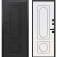 Дверь входная LUXOR TERMO 6 Муар черный - Эмалит белый, с терморазрывом