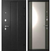 Дверь входная, стальная Эталон М-5, Черный букле - Софт графит с зеркалом